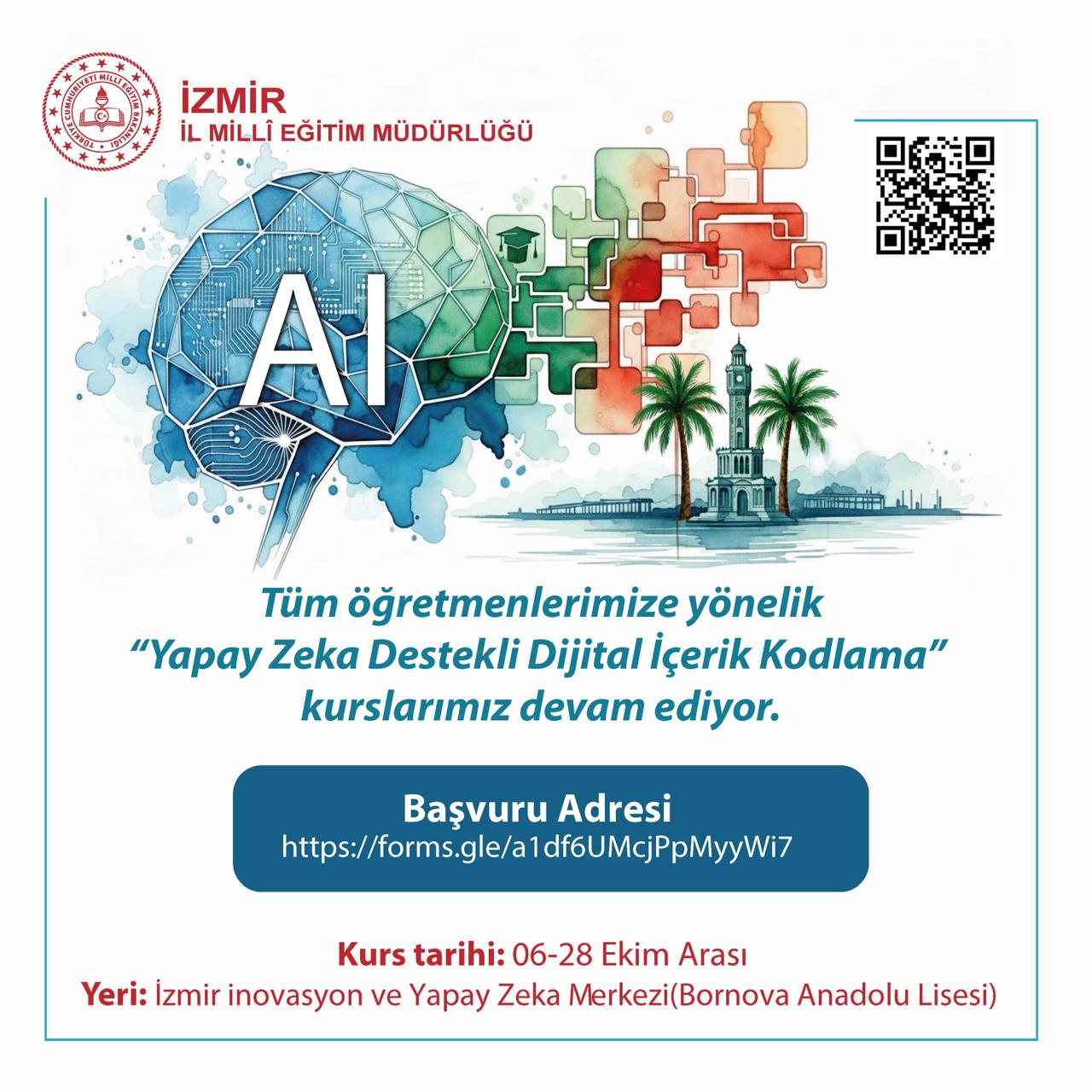 Yapay Zeka Destekli Dijital İçerik Kodlama kursu duyurusu